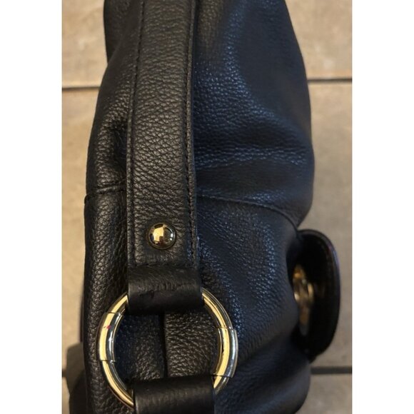 Michael Kors Fulton Leather Hobo Shoulder Bag Pebbled Black - Picture 4 of 9